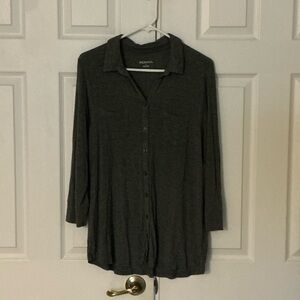 Merona Dark Gray Button-Up Top